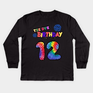 12 years old Tie dye Birthday Kids Long Sleeve T-Shirt